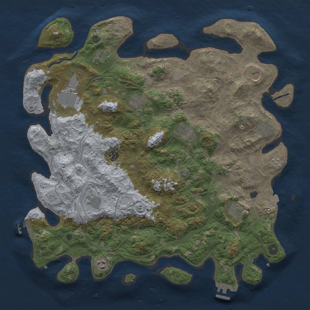 Rust Map: Procedural Map, Size: 4500, Seed: 345678, 17 Monuments