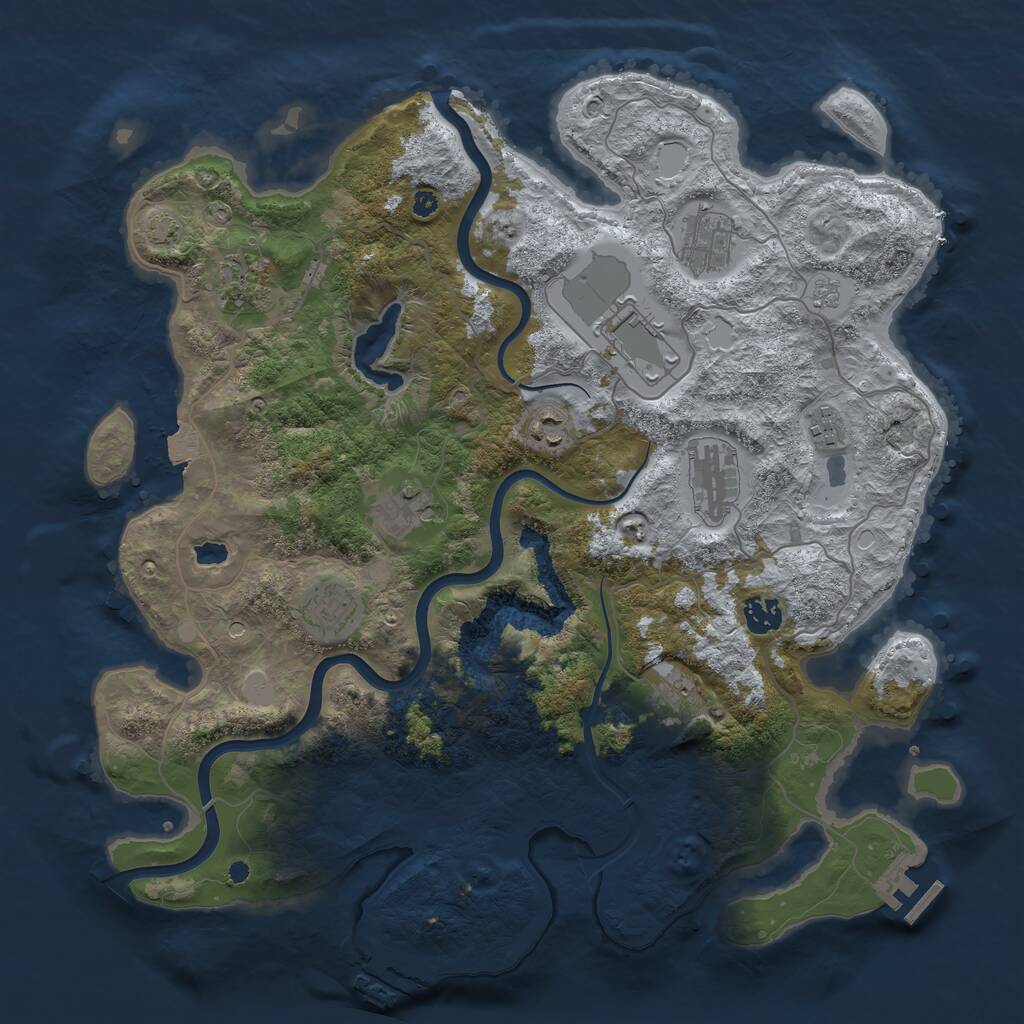 Rust Map: Procedural Map, Size: 4000, Seed: 405398105, 16 Monuments