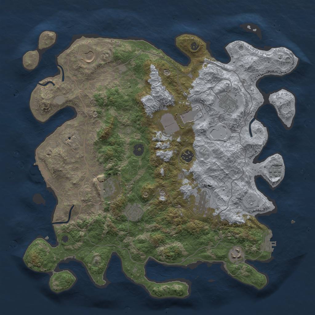 Rust Map: Procedural Map, Size: 4000, Seed: 31644764, 18 Monuments