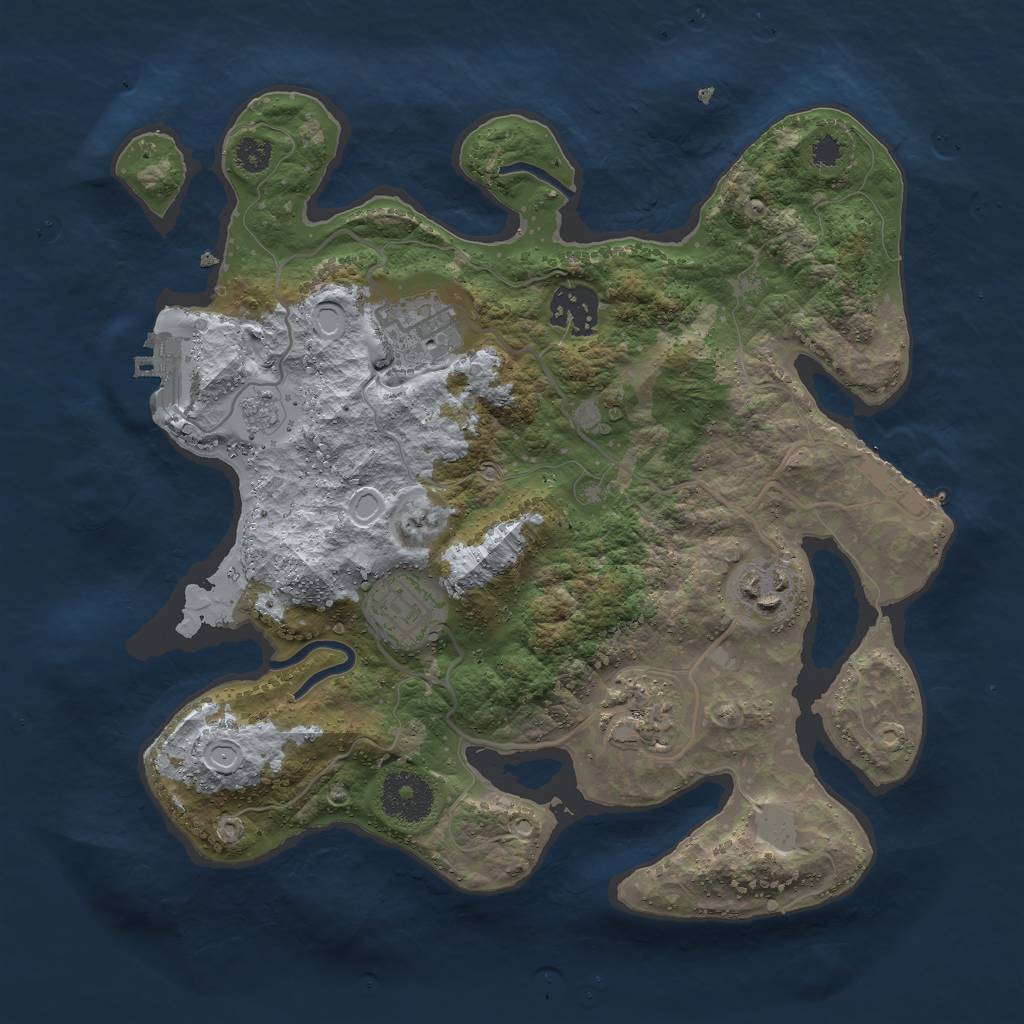 Rust Map: Procedural Map, Size: 3000, Seed: 1560506823, 11 Monuments