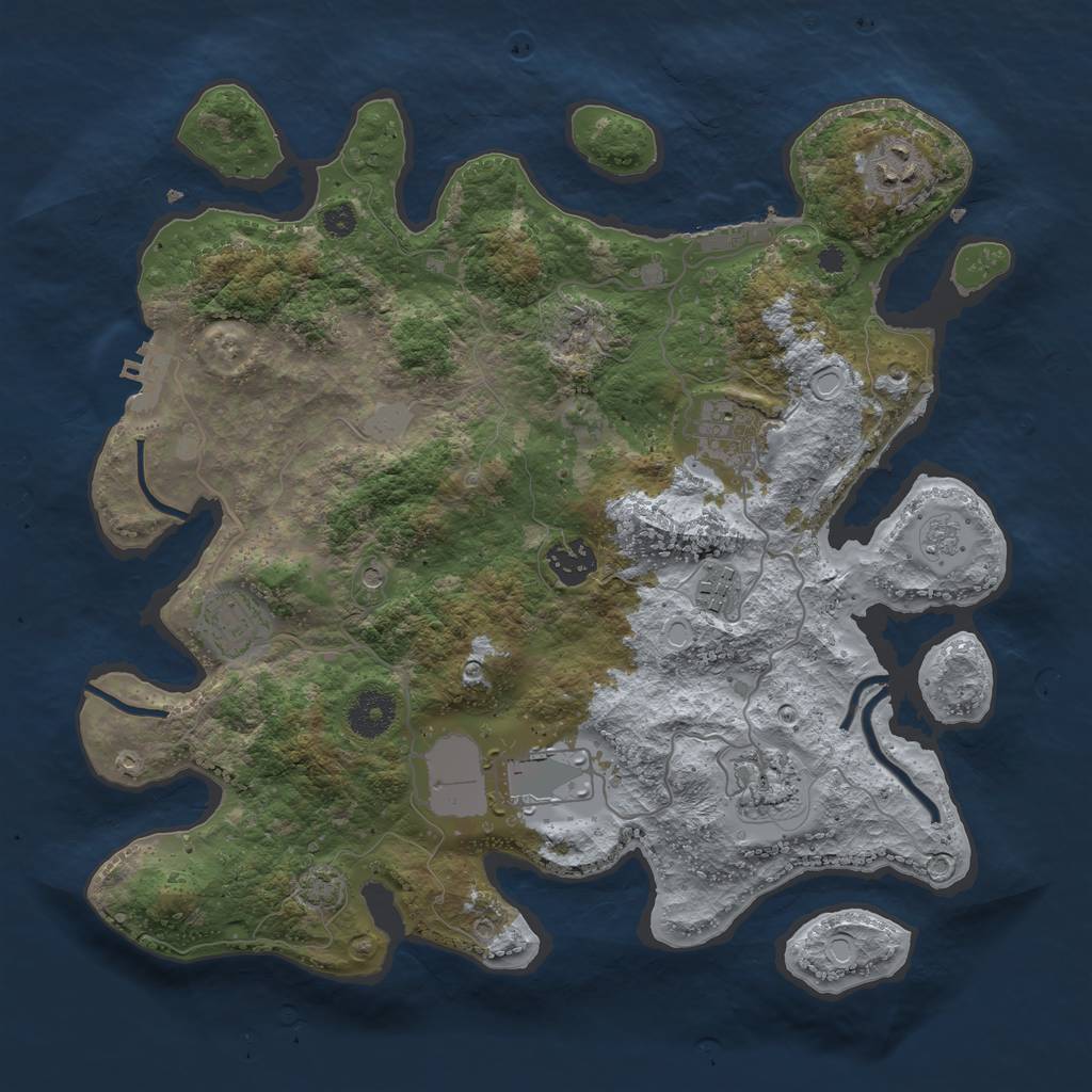 Rust Map: Procedural Map, Size: 3500, Seed: 86113785, 15 Monuments