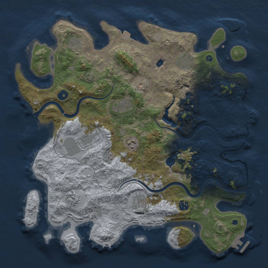 Rust Map: Procedural Map, Size: 4000, Seed: 148332932, 15 Monuments