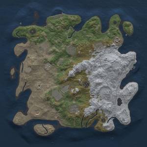 Thumbnail Rust Map: Procedural Map, Size: 3700, Seed: 33120002, 17 Monuments