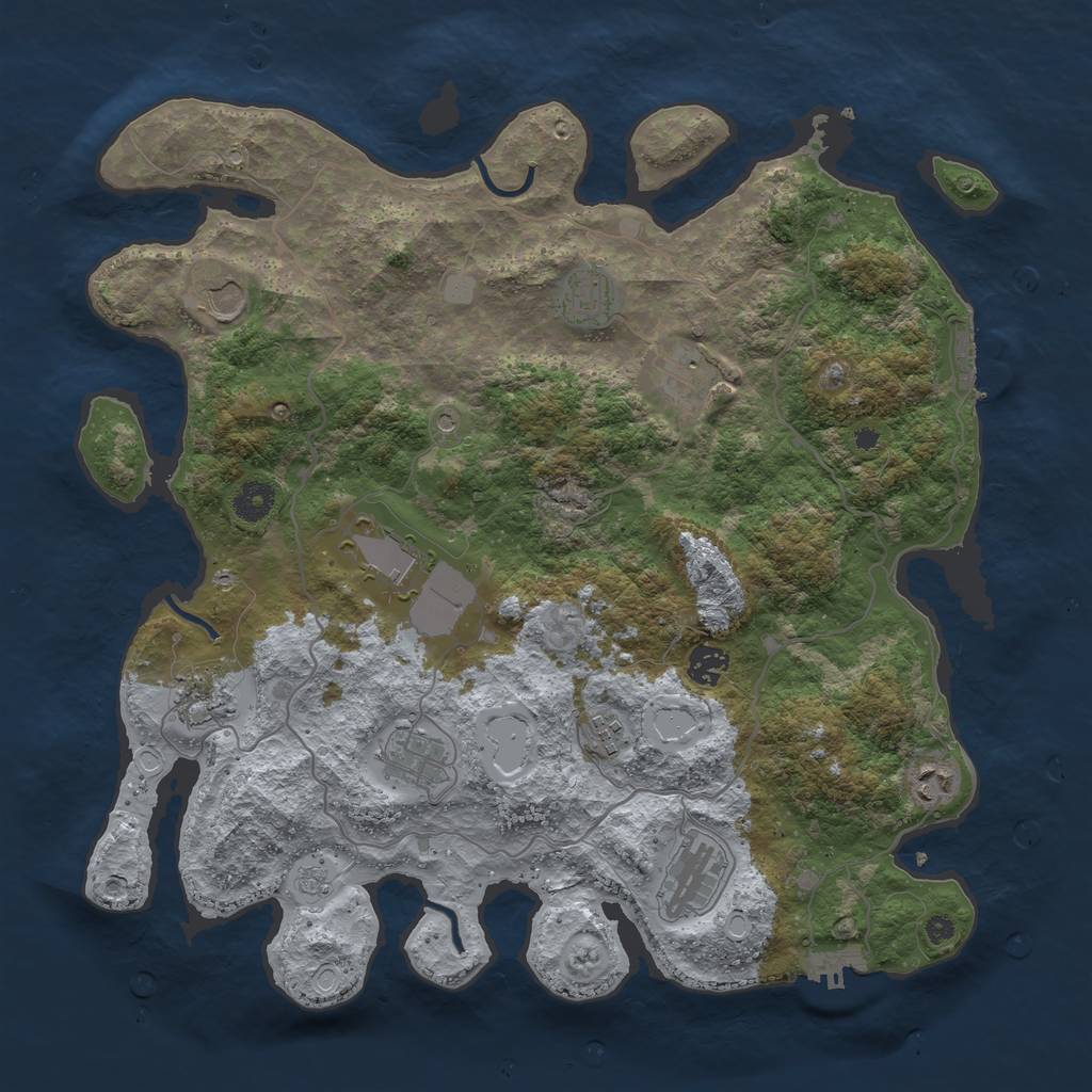 Rust Map: Procedural Map, Size: 4000, Seed: 182614628, 19 Monuments
