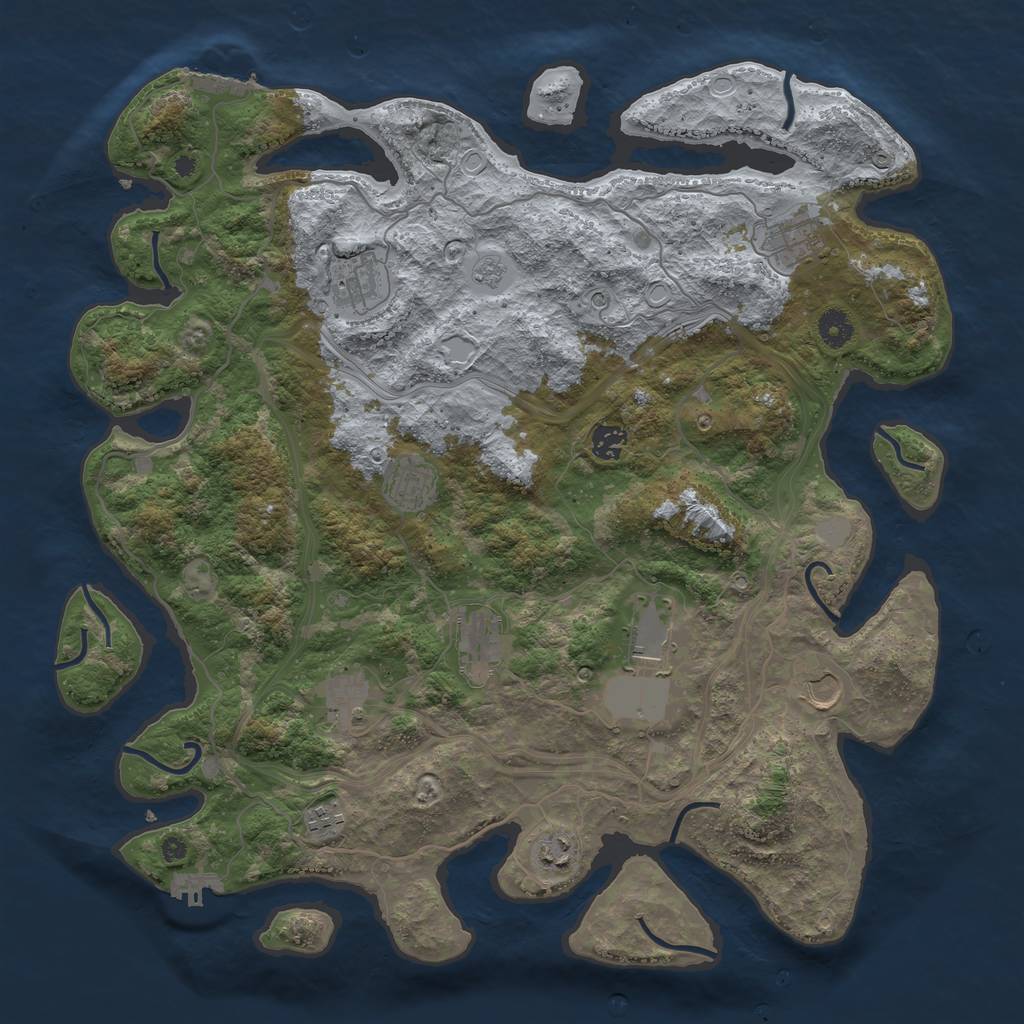 Rust Map: Procedural Map, Size: 4250, Seed: 2110328690, 19 Monuments