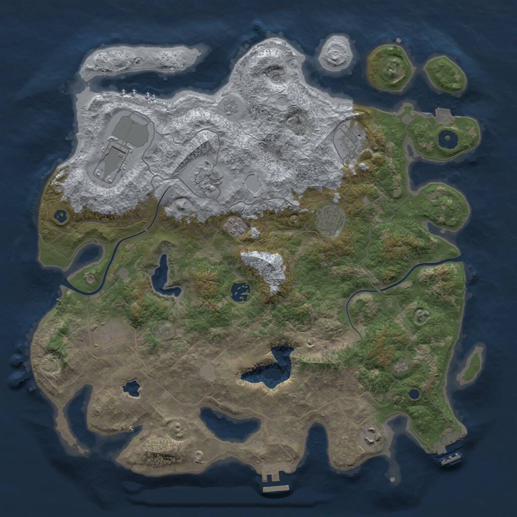 Rust Map: Procedural Map, Size: 4000, Seed: 956975191, 14 Monuments