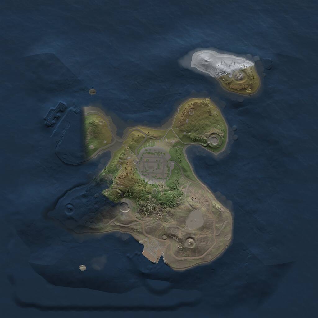 Rust Map: Procedural Map, Size: 2000, Seed: 14078, 4 Monuments