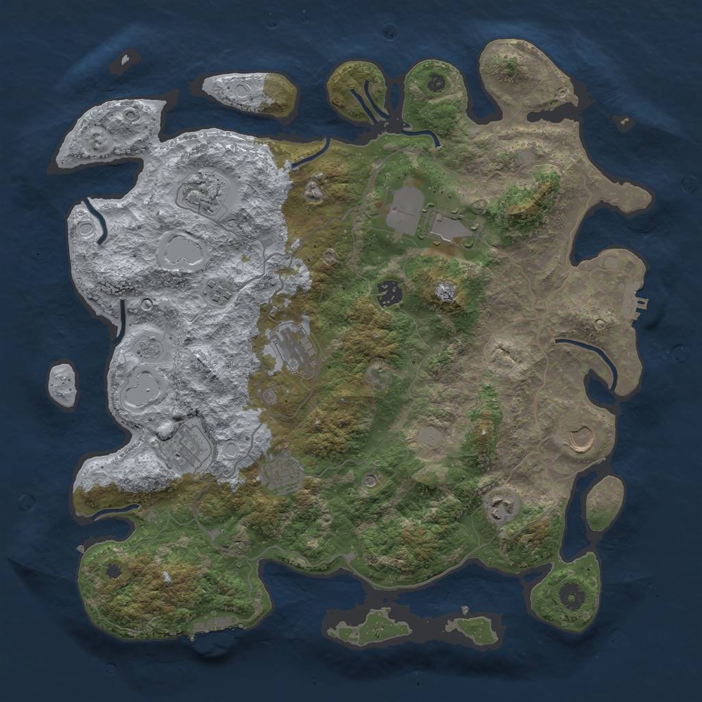 Rust Map: Procedural Map, Size: 4000, Seed: 2478, 18 Monuments