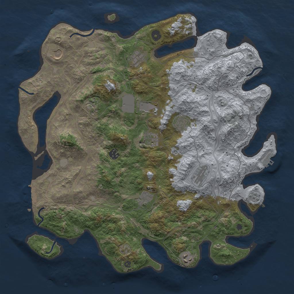 Rust Map: Procedural Map, Size: 4250, Seed: 123447422, 20 Monuments