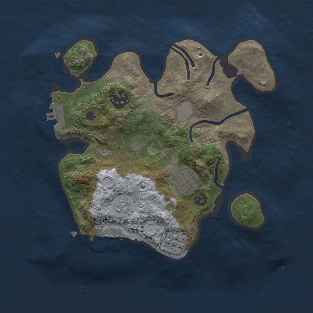 Rust Map: Procedural Map, Size: 2500, Seed: 885721105, 12 Monuments