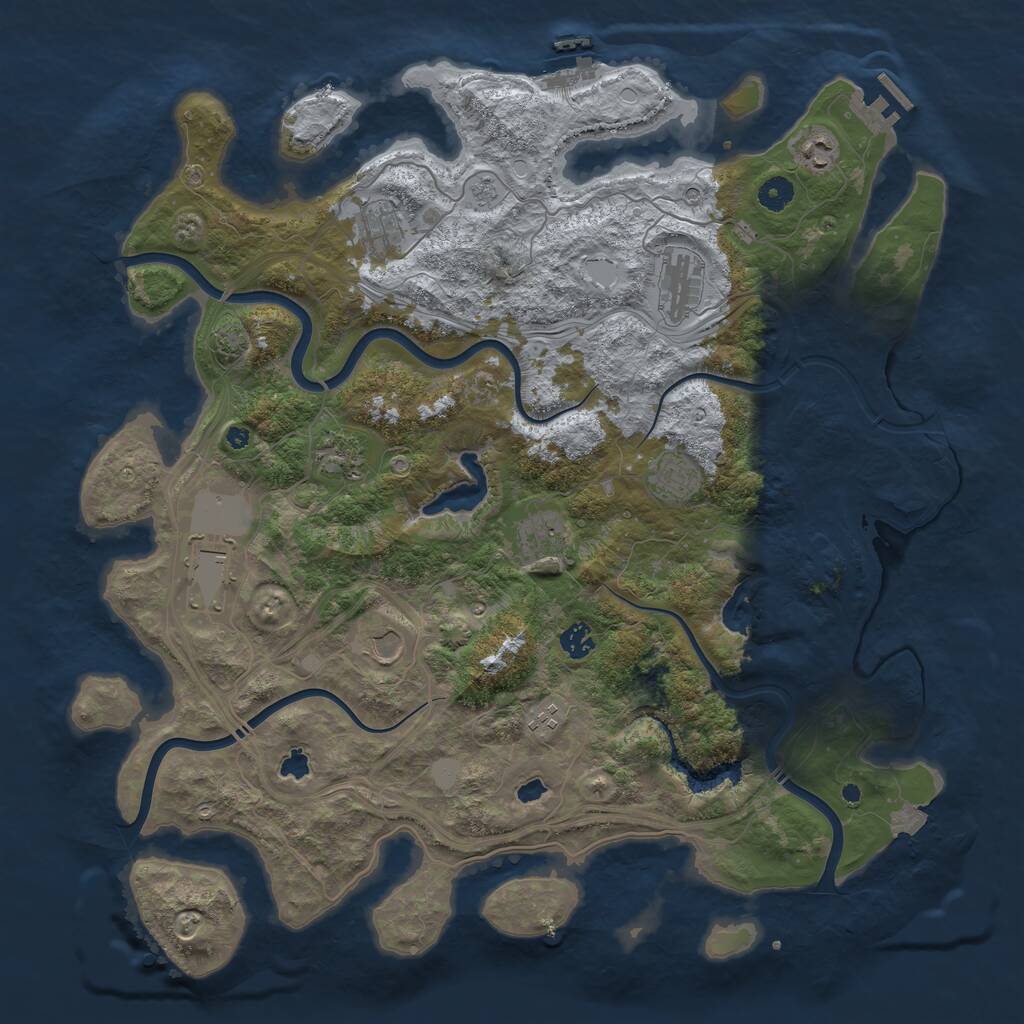 Rust Map: Procedural Map, Size: 4500, Seed: 1024010326, 16 Monuments