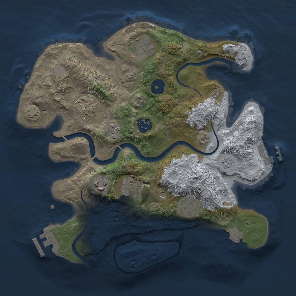Rust Map: Procedural Map, Size: 3000, Seed: 84000853, 13 Monuments
