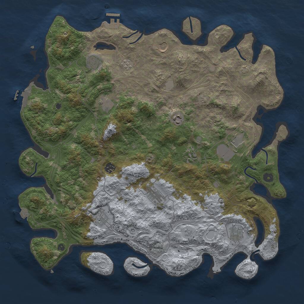 Rust Map: Procedural Map, Size: 4500, Seed: 1831653432, 17 Monuments