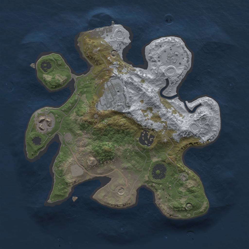 Rust Map: Procedural Map, Size: 2400, Seed: 348619752, 11 Monuments