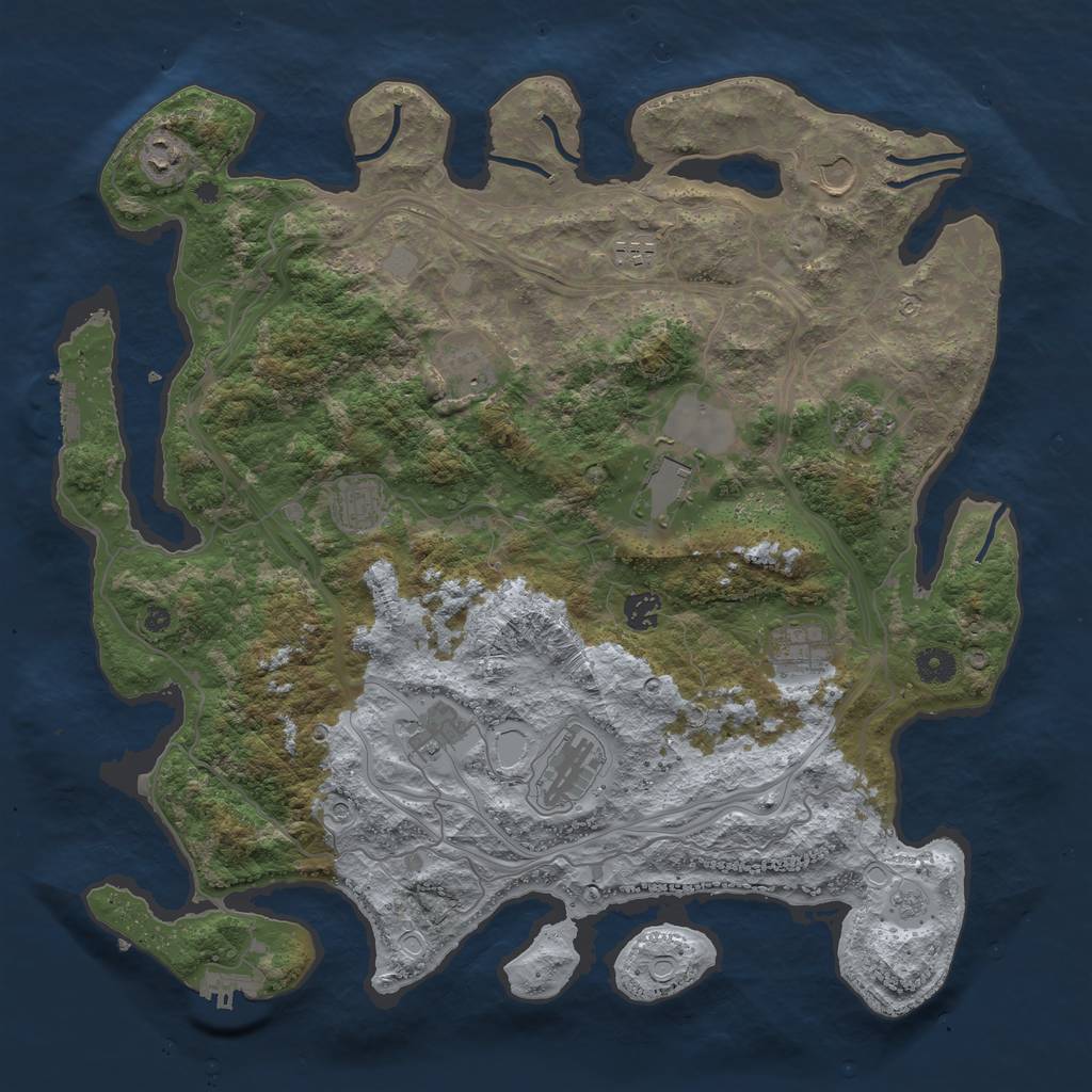 Rust Map: Procedural Map, Size: 4250, Seed: 189510553, 20 Monuments