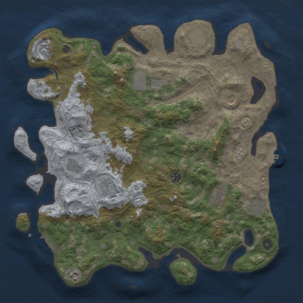 Rust Map: Procedural Map, Size: 4250, Seed: 412595832, 19 Monuments