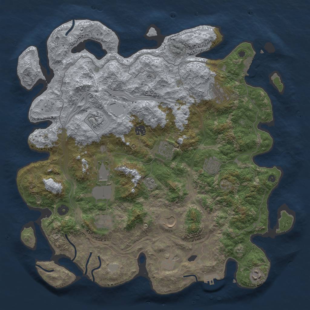 Rust Map: Procedural Map, Size: 4250, Seed: 1260601888, 20 Monuments