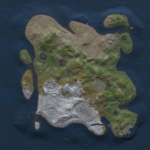 Thumbnail Rust Map: Procedural Map, Size: 3000, Seed: 2710, 15 Monuments