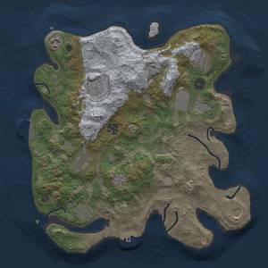 Thumbnail Rust Map: Procedural Map, Size: 3500, Seed: 1354109322, 17 Monuments