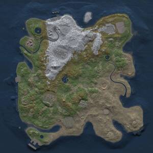 Thumbnail Rust Map: Procedural Map, Size: 3500, Seed: 1354109322, 14 Monuments