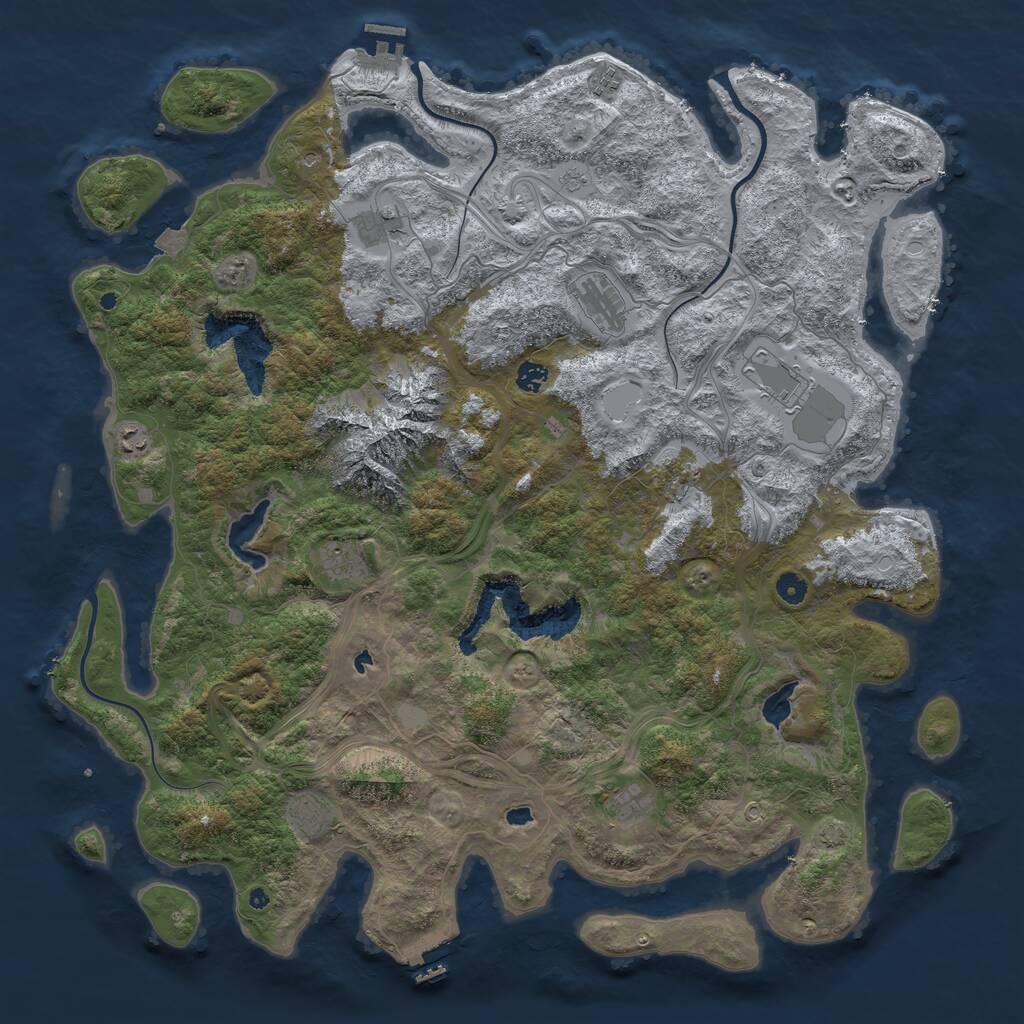 Rust Map: Procedural Map, Size: 5000, Seed: 308320065, 16 Monuments