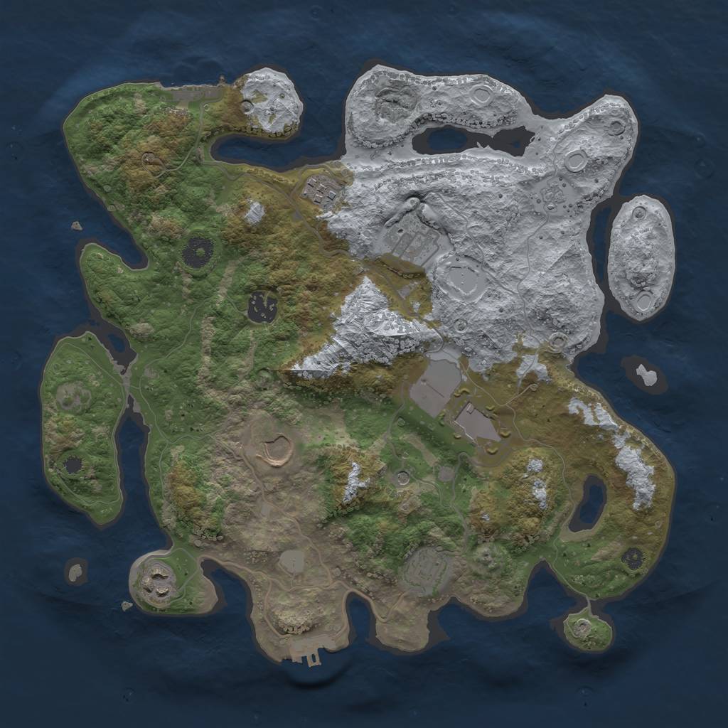 Rust Map: Procedural Map, Size: 3500, Seed: 249208136, 16 Monuments