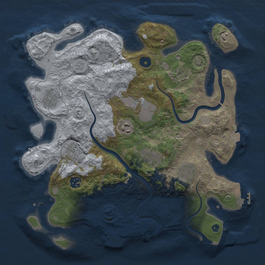Rust Map: Procedural Map, Size: 3500, Seed: 172340550, 15 Monuments