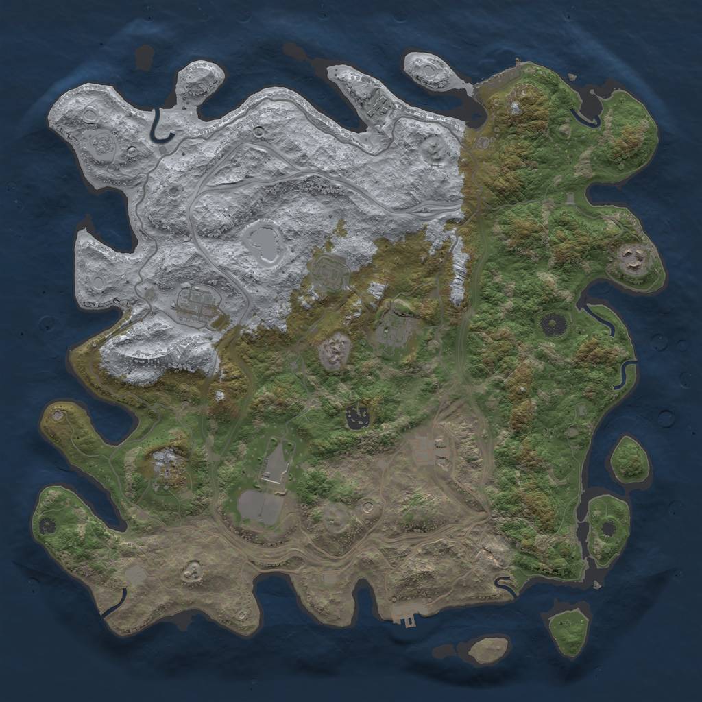 Rust Map: Procedural Map, Size: 4250, Seed: 22836, 18 Monuments