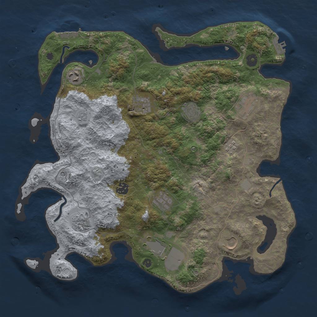 Rust Map: Procedural Map, Size: 3850, Seed: 5185929, 19 Monuments