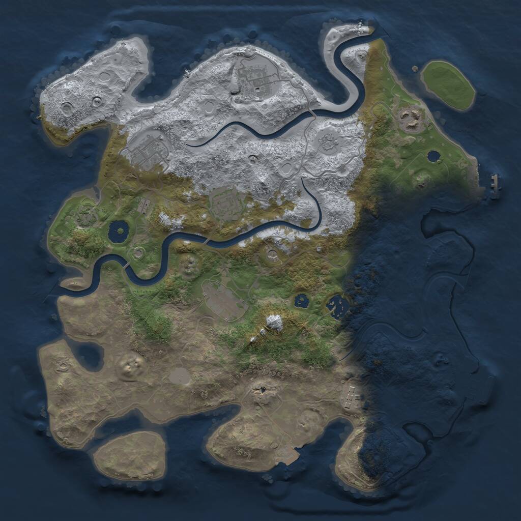 Rust Map: Procedural Map, Size: 3500, Seed: 1351, 13 Monuments
