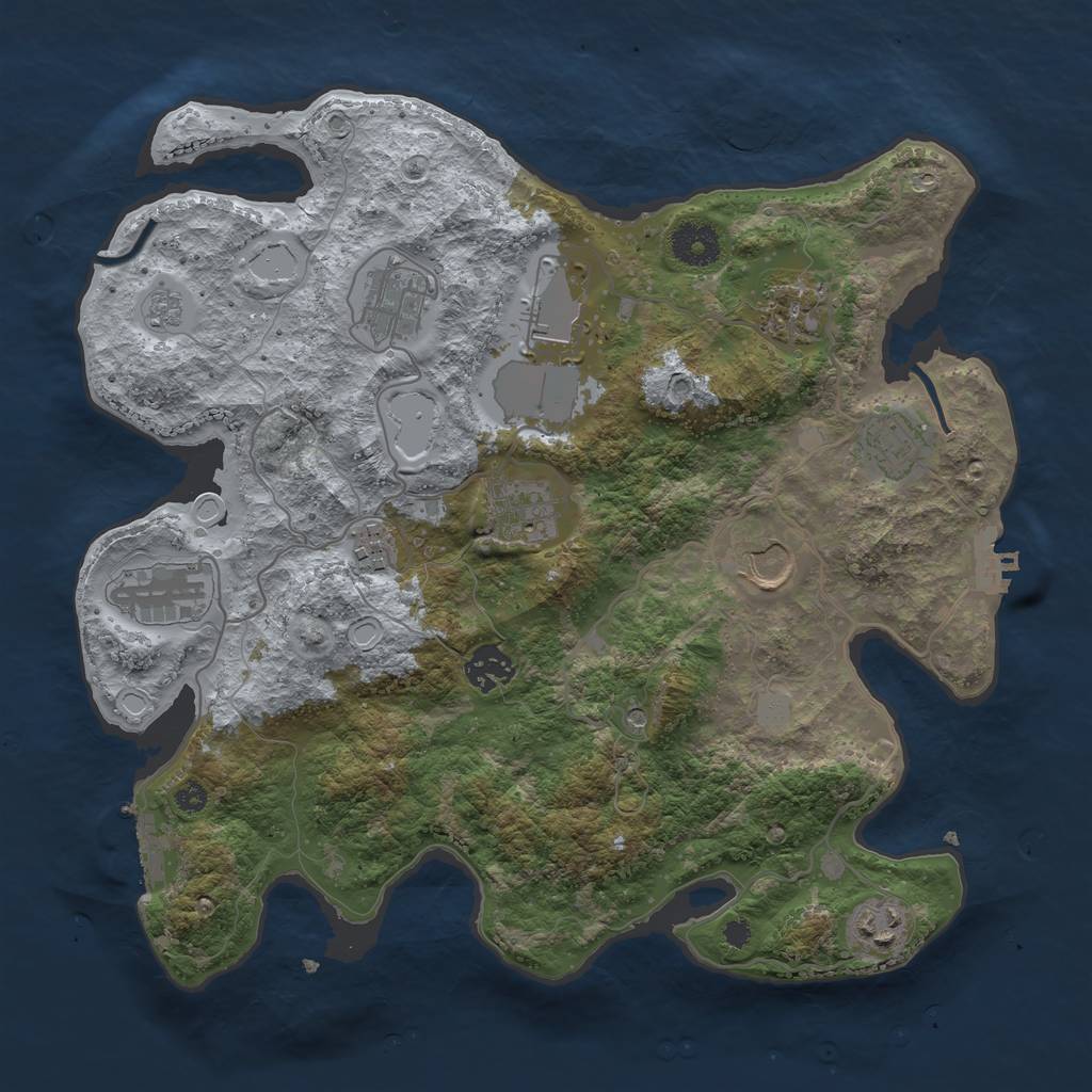 Rust Map: Procedural Map, Size: 3500, Seed: 89075693, 19 Monuments