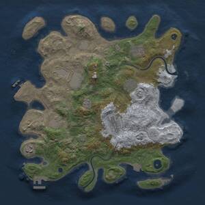 Thumbnail Rust Map: Procedural Map, Size: 3500, Seed: 52950595, 13 Monuments