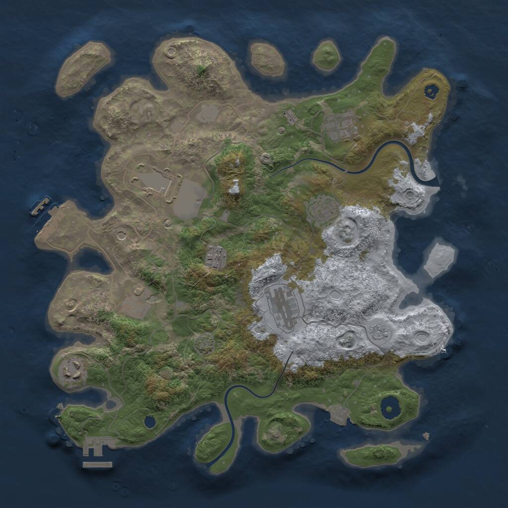 Rust Map: Procedural Map, Size: 3500, Seed: 52950595, 13 Monuments