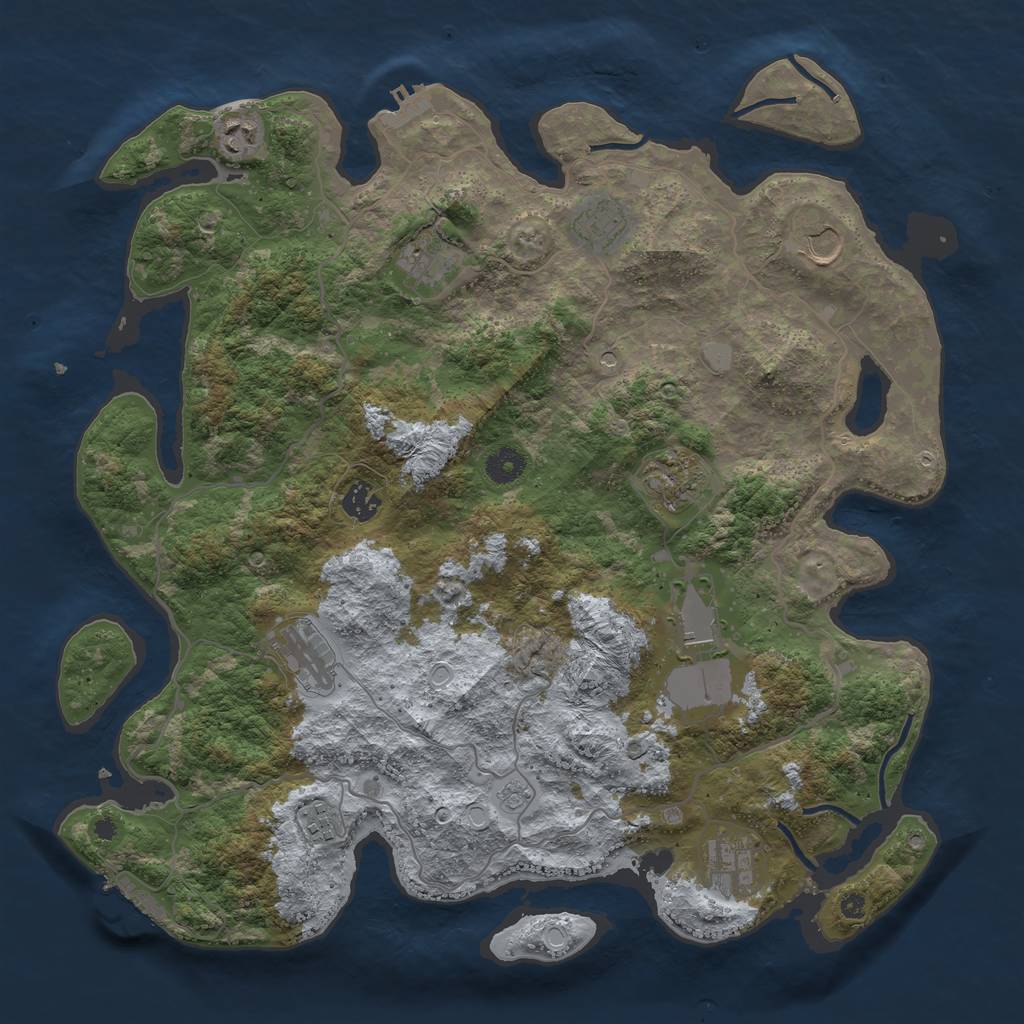 Rust Map: Procedural Map, Size: 4100, Seed: 34230, 19 Monuments