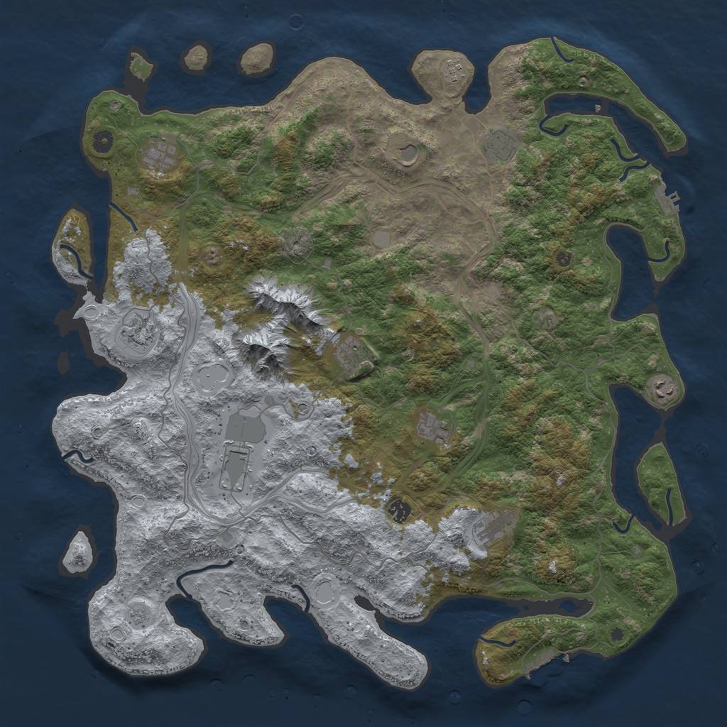 Rust Map: Procedural Map, Size: 5000, Seed: 470271709, 20 Monuments