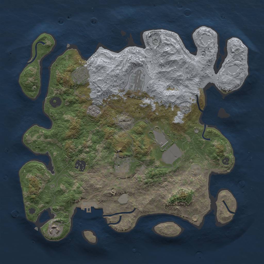 Rust Map: Procedural Map, Size: 3500, Seed: 9474475, 15 Monuments
