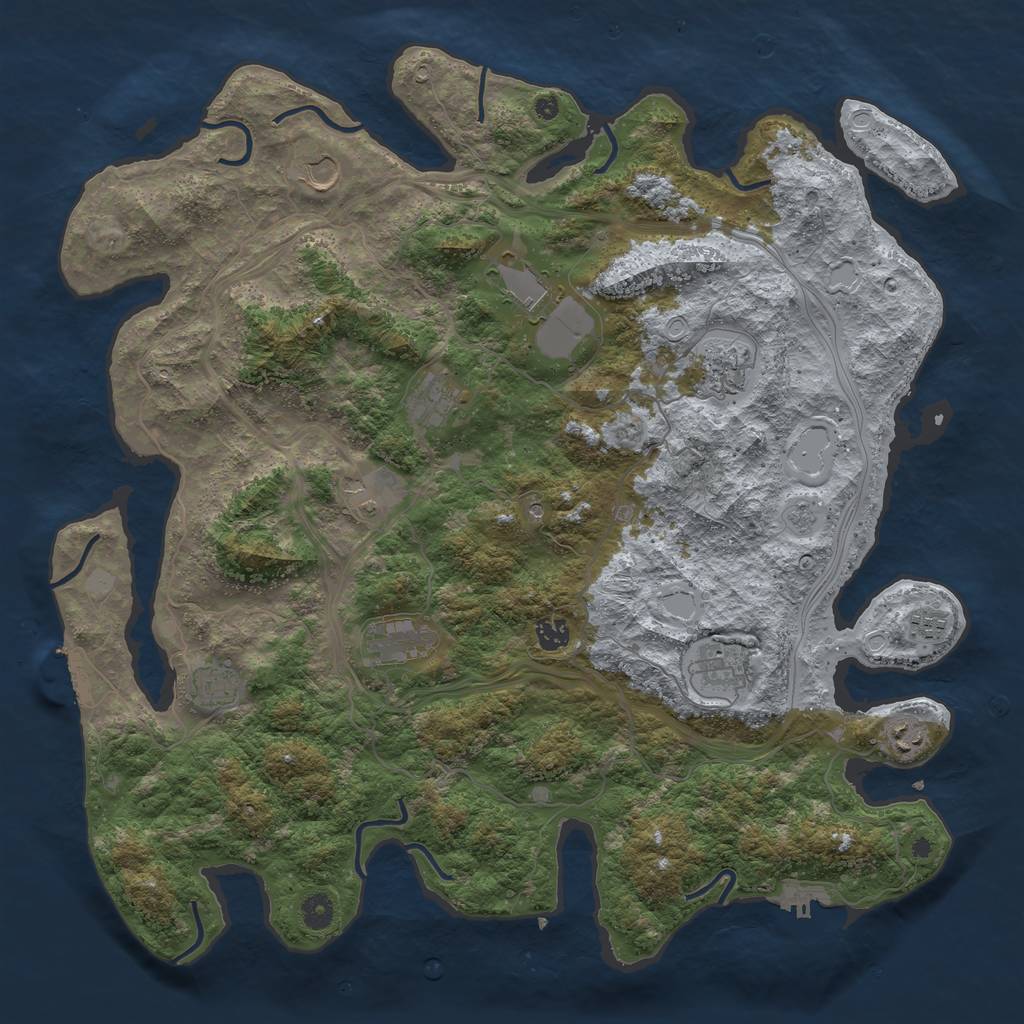 Rust Map: Procedural Map, Size: 4500, Seed: 796121906, 20 Monuments