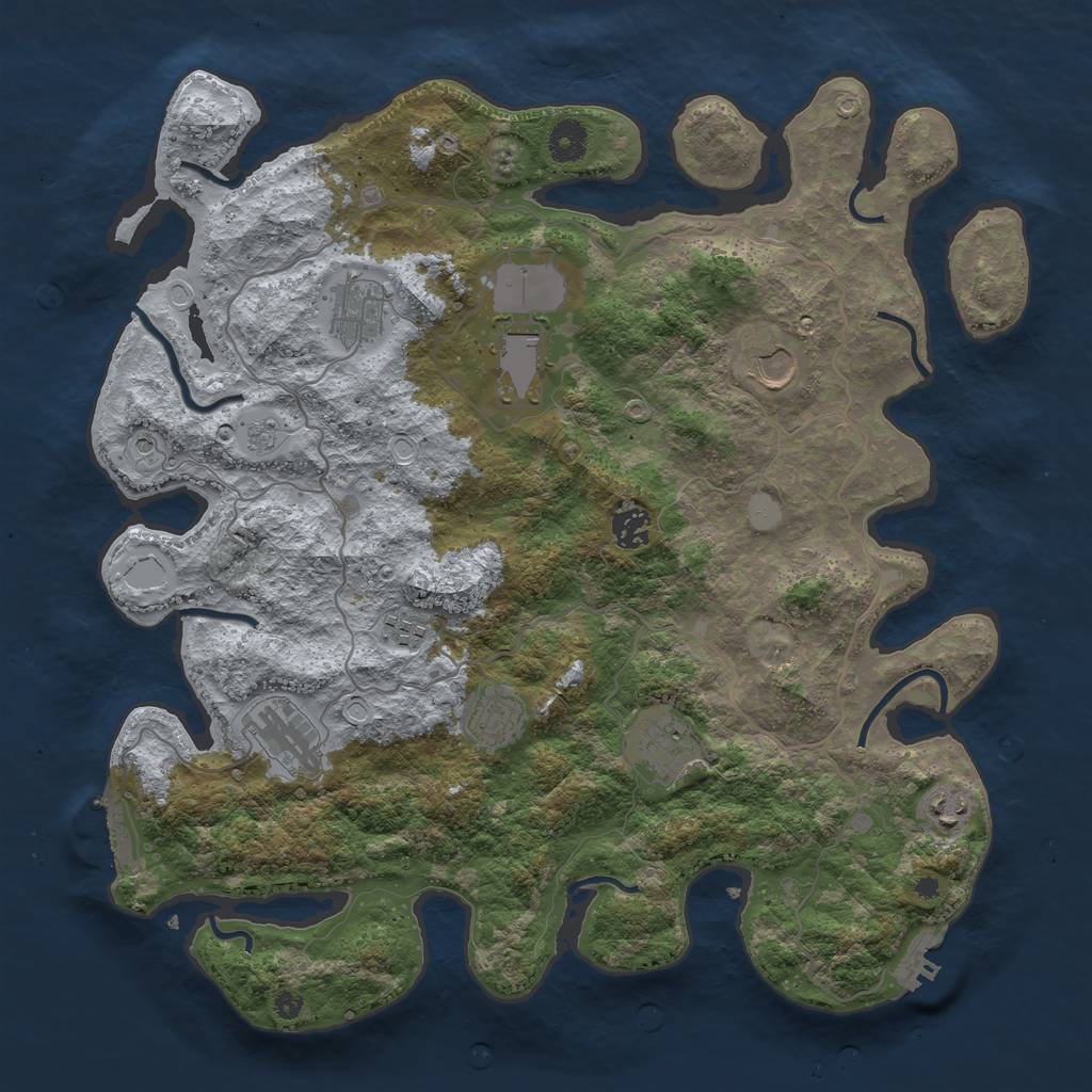Rust Map: Procedural Map, Size: 4000, Seed: 1520588365, 18 Monuments