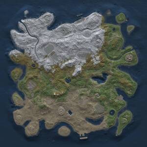 Thumbnail Rust Map: Procedural Map, Size: 4000, Seed: 169, 12 Monuments
