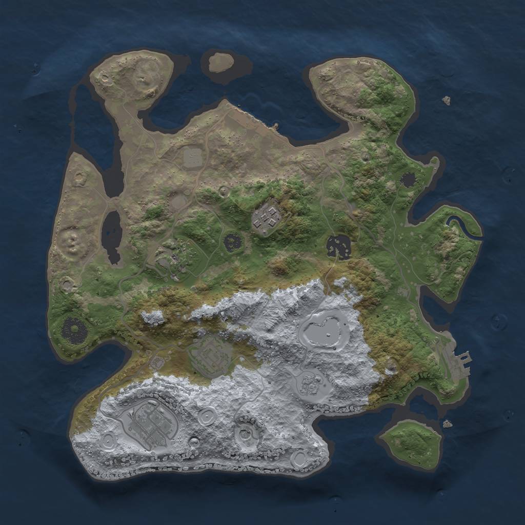 Rust Map: Procedural Map, Size: 3000, Seed: 1371791656, 14 Monuments