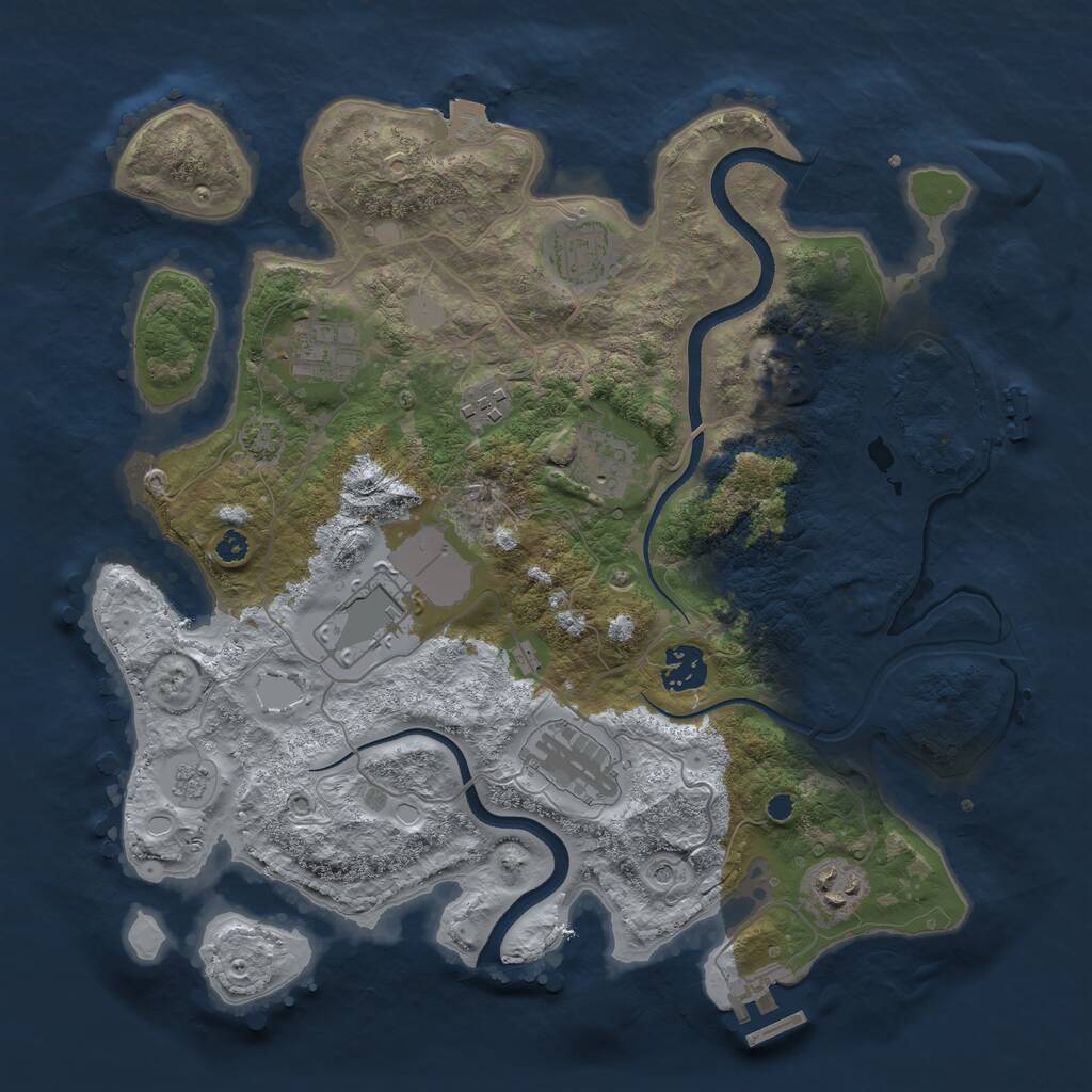 Rust Map: Procedural Map, Size: 3500, Seed: 97094031, 14 Monuments