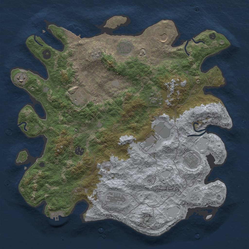 Rust Map: Procedural Map, Size: 4000, Seed: 789175794, 19 Monuments