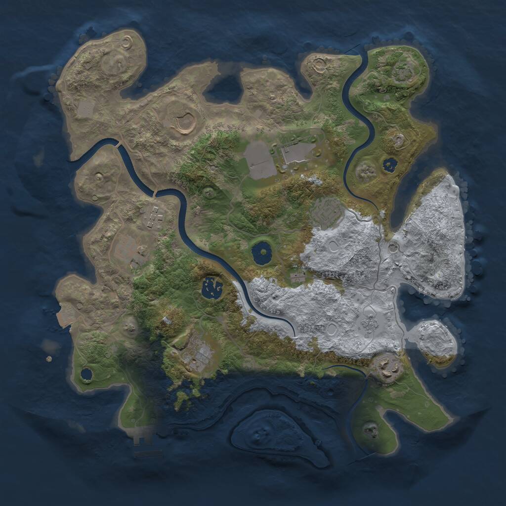 Rust Map: Procedural Map, Size: 3500, Seed: 986473060, 13 Monuments
