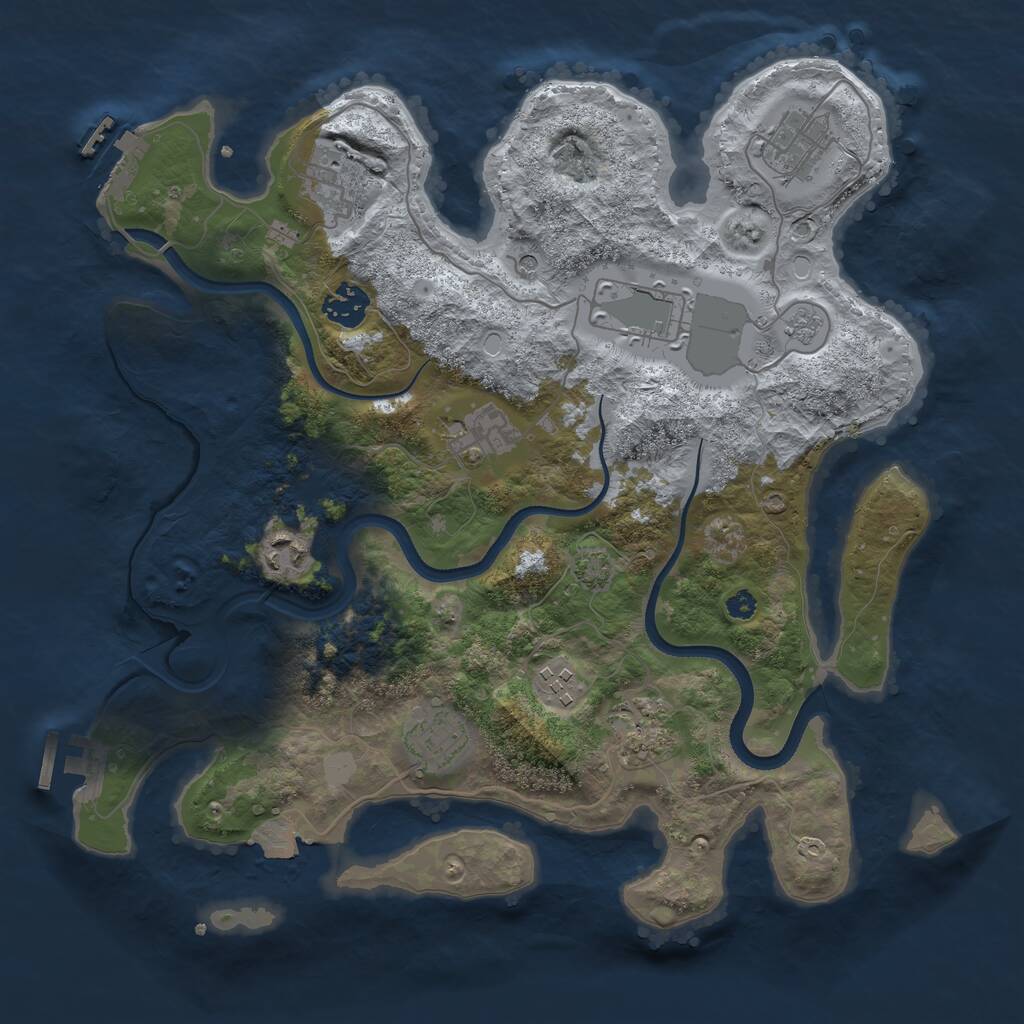 Rust Map: Procedural Map, Size: 3500, Seed: 65070183, 15 Monuments