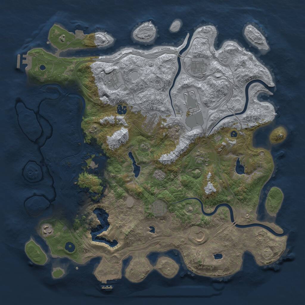 Rust Map: Procedural Map, Size: 4500, Seed: 874472206, 17 Monuments