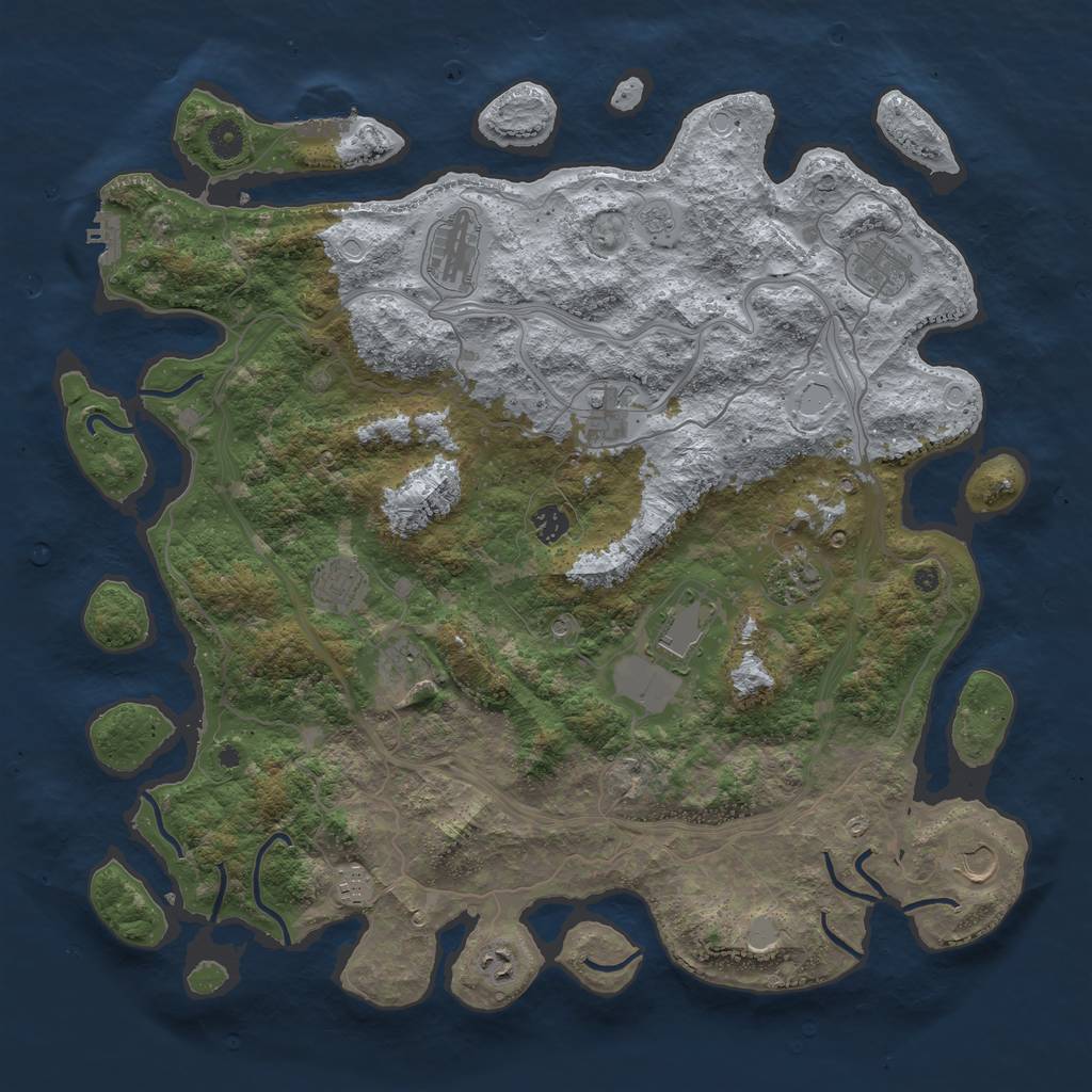 Rust Map: Procedural Map, Size: 4500, Seed: 874472206, 20 Monuments