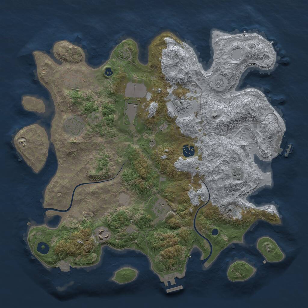 Rust Map: Procedural Map, Size: 3750, Seed: 784823751, 14 Monuments
