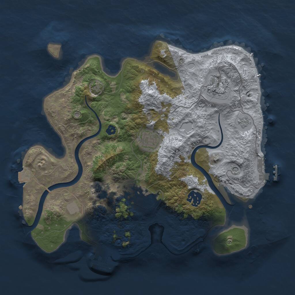 Rust Map: Procedural Map, Size: 3000, Seed: 923440, 11 Monuments