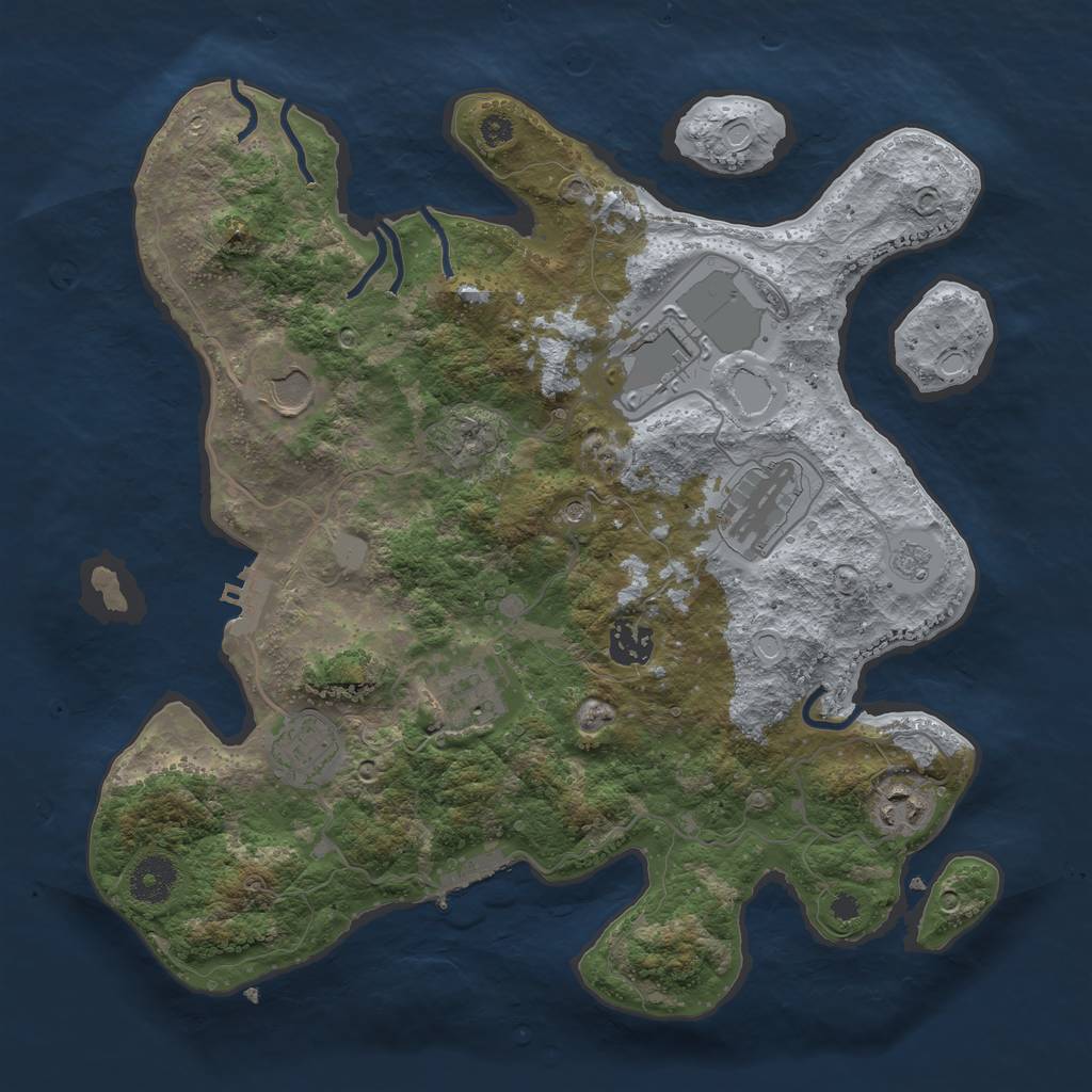 Rust Map: Procedural Map, Size: 3500, Seed: 95052685, 16 Monuments