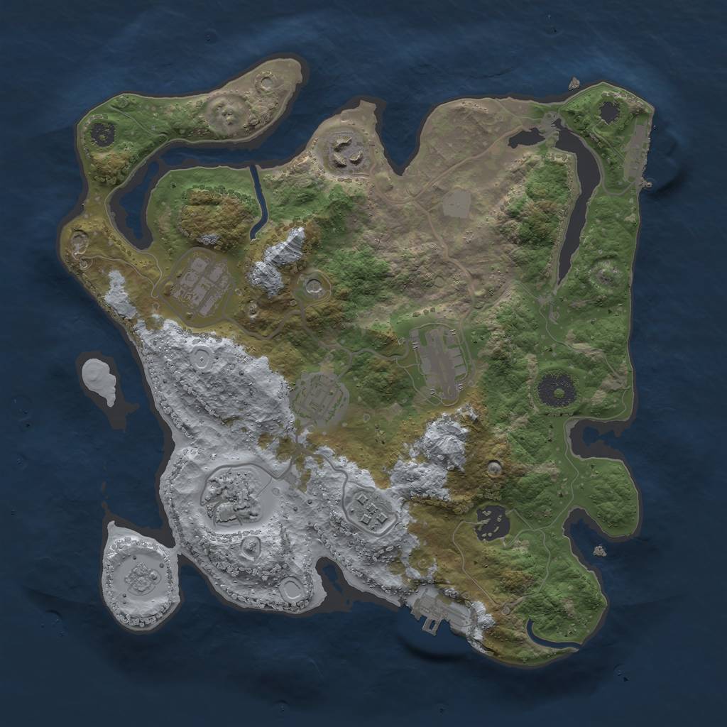 Rust Map: Procedural Map, Size: 3000, Seed: 330078706, 16 Monuments